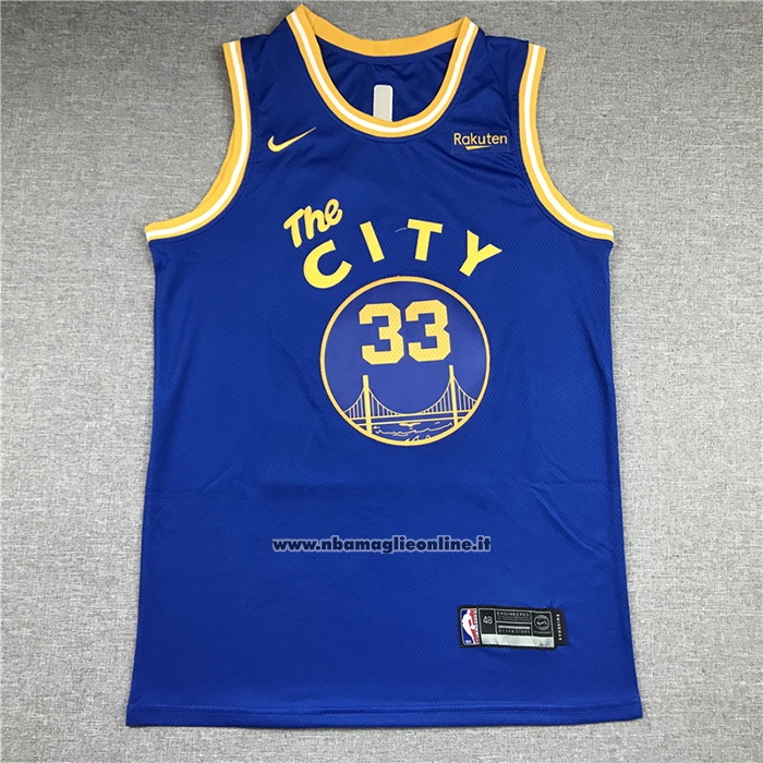 Maglia Golden State Warriors James Wiseman #33 Hardwood Classics 2020 Blu